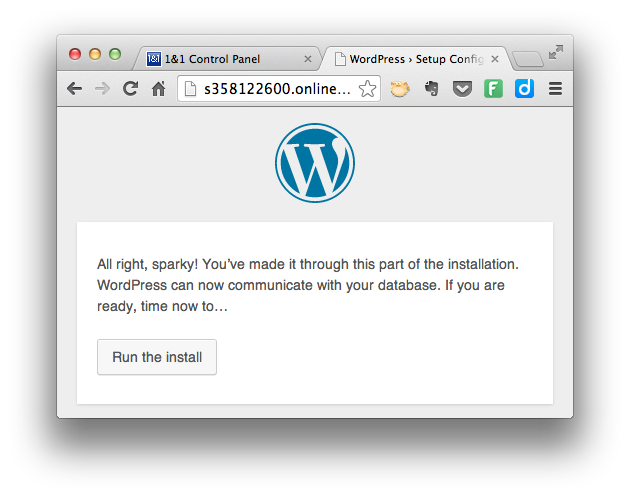 Install WordPress - Run the Install