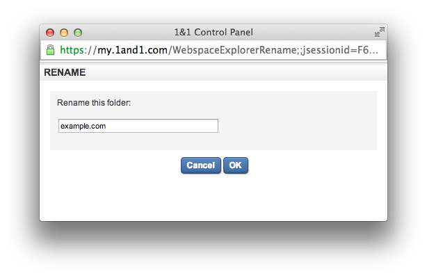 Webspace Explorer - Enter Folder Name